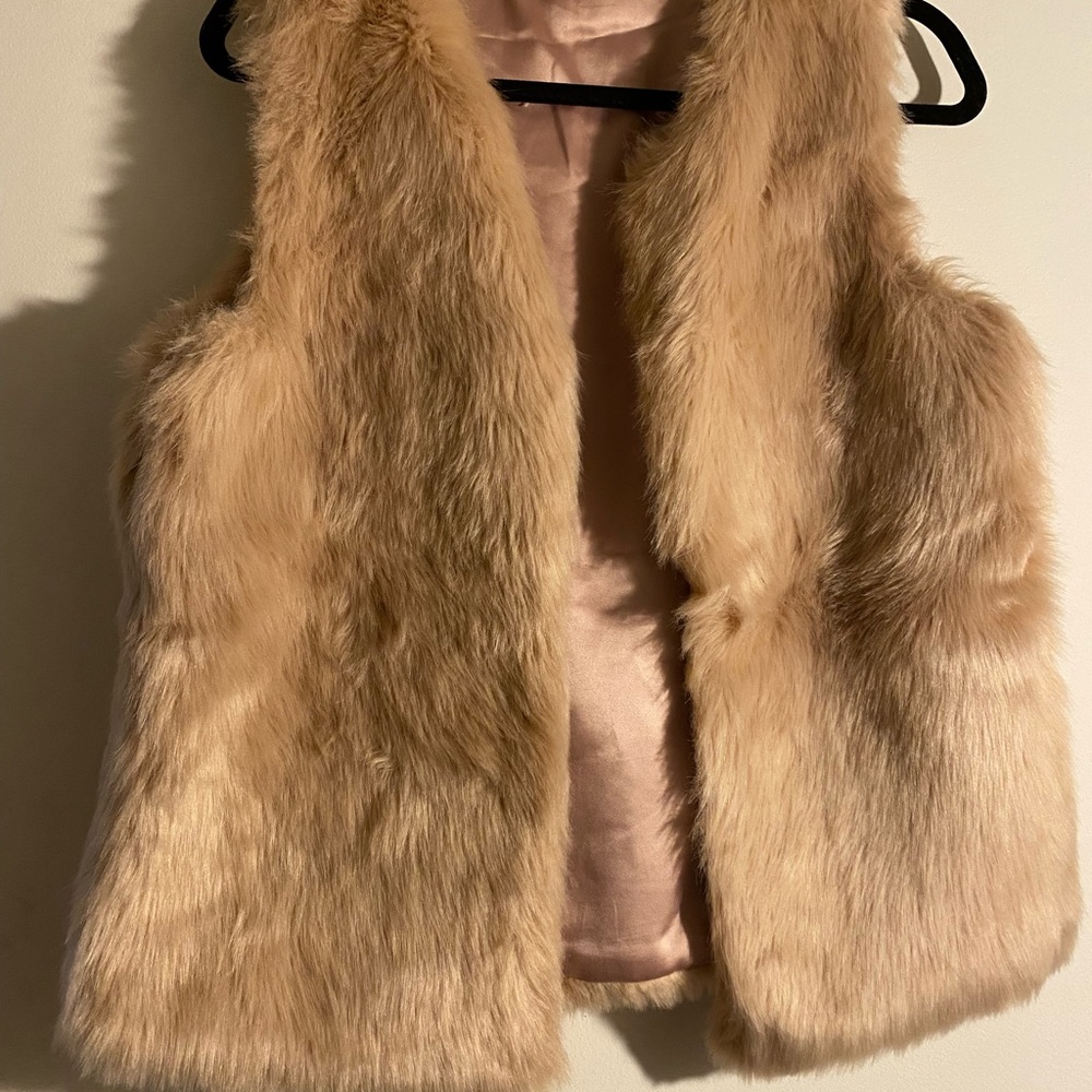 Faux Fur Vest in Tan
